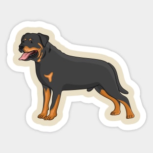 Rottweiler dog cartoon illustration Sticker